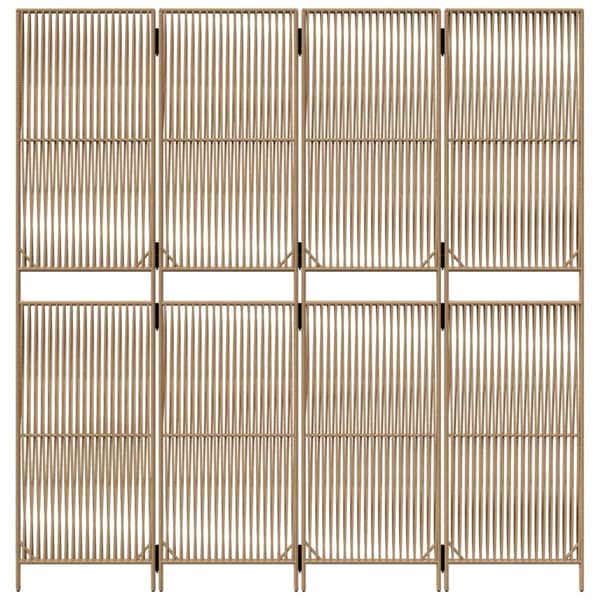 vidaXL 4-panels rumdeler, beige, polyrattan