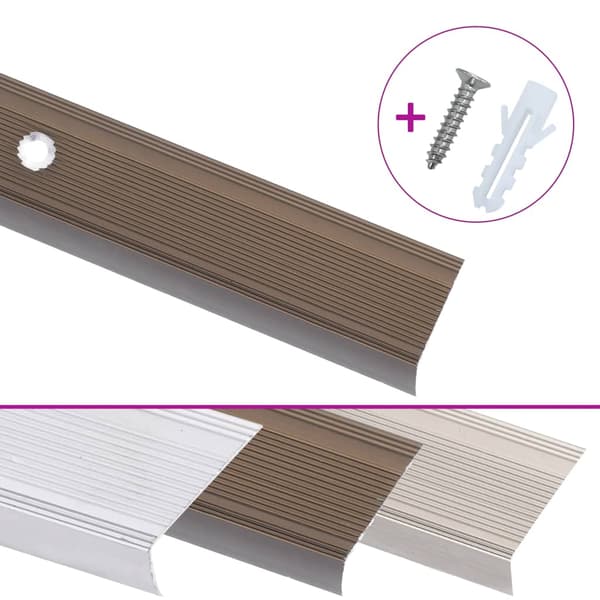 vidaXL Trappprofiler, L-form, 5 st, aluminium, 100 cm, brun