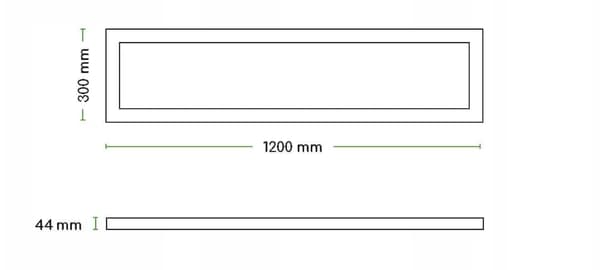 Utanpåliggande snäppram för LED-panel 120x30 vit
