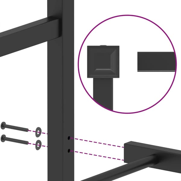 vidaXL metalsengestel med hovedgærde sort 75x190 cm
