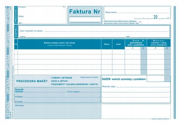 FAKTURA-PROC MARGIN-BRUGTE VARER A5 195-3E