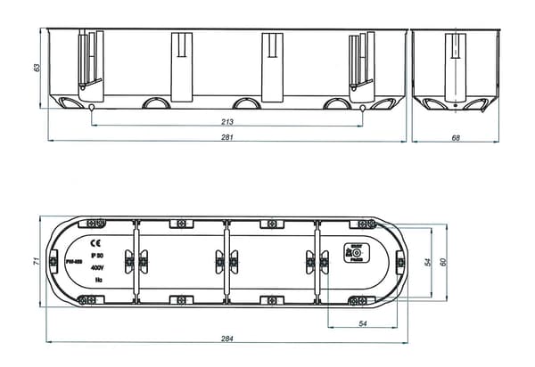 Multibox infälld elbox för Regips, djup 4x60mm, 1 st Simet