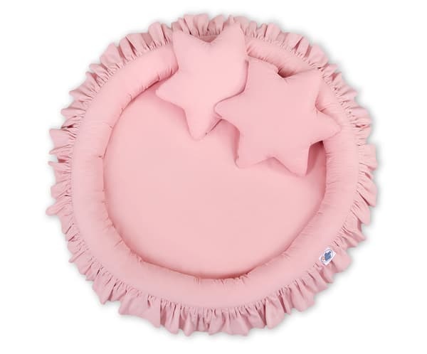 Rede med flæse - støvet pink