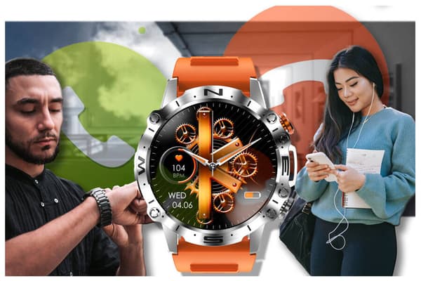 Herre smartwatch GRAVITY GT20-4 - AMOLED, Ekstra rem (sg024d)