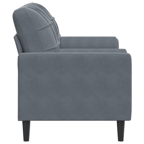 vidaXL 2-sitssoffa med kuddar, mörkgrå, 140 cm, sammet