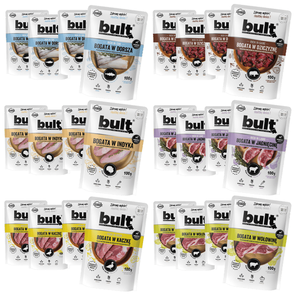 VÅTFODER FÖR HUNDAR, BULT PÅSE, MÅLTID MED BLANDNING AV SMAKER, SET 24x100g