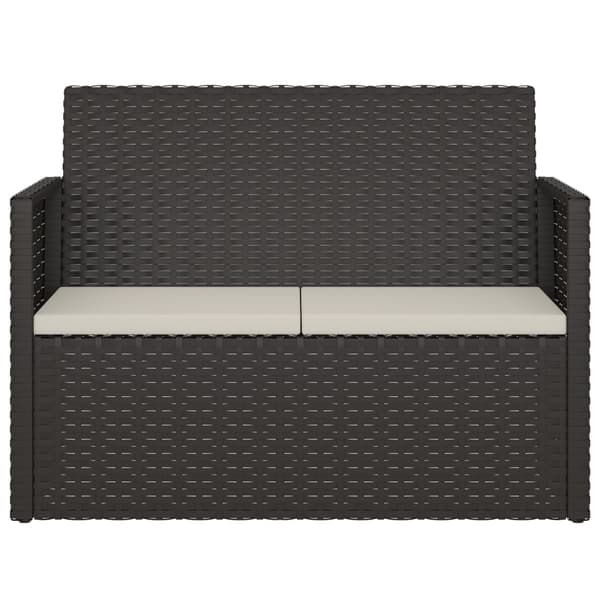 vidaXL Puutarhapenkki tyynyillä, musta, 105 cm, polyrottinki