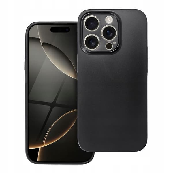 Etui til iPhone 15 PRO MAT SILIKONE BAGSIDER SORT ETUI BLØDT MAT + GLAS