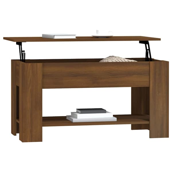 vidaXL sofabord brunt egetræ 101x49x52 cm træbaseret materiale