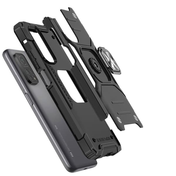 Pansret cover + magnetisk holder Samsung Galaxy A03s Ring Armor sort