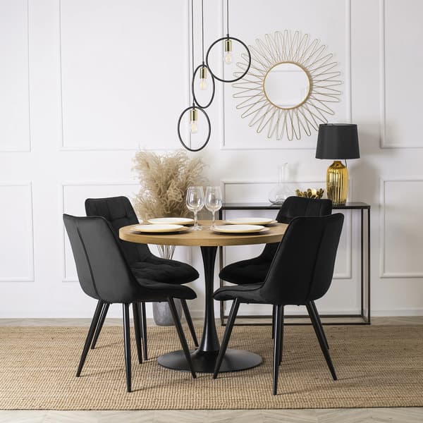 RIO Polstret Spisestol Sort Velour Moderne Loft