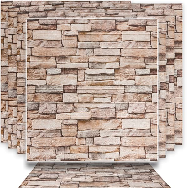 Dekorativa 3D-väggpaneler 70x77cm Beige