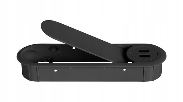 2x USB-kabelindgangsoplader sort SM-701 med strømforsyning