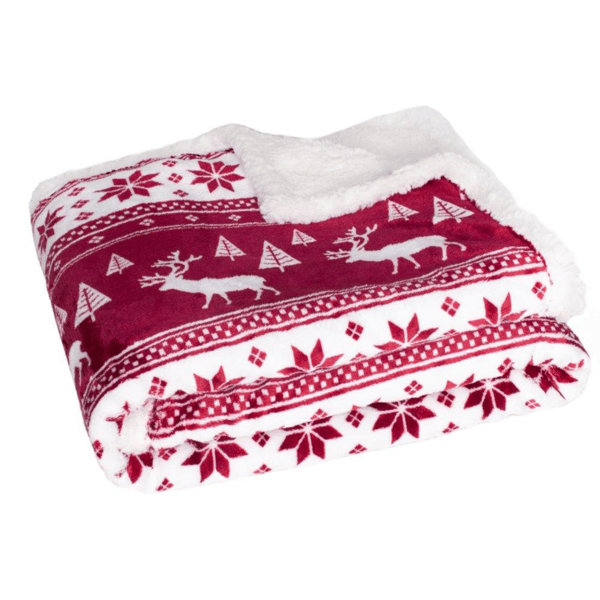 JULETÆPPE I GAVEPOSE 127X152 SNEFNUG RENSDYR JUL