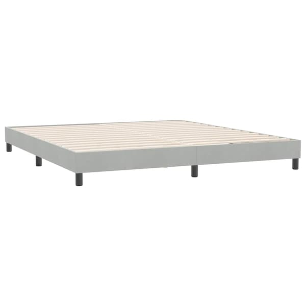 vidaXL Sängynrunko ilman patjaa, harmaa, 180x210 cm, sametti