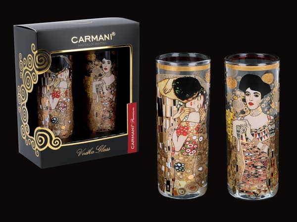 Sæt med 2 vodkaglas - G. Klimt. Kysset + Adele (CARMANI)