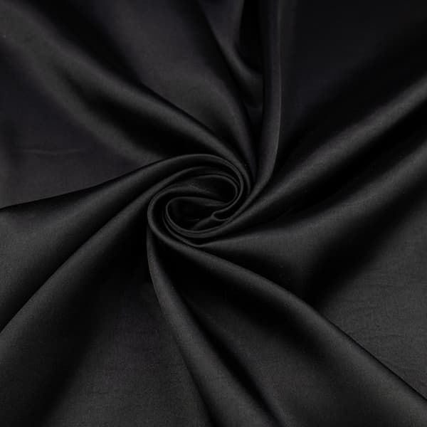 Satinstof med lycra, sort farve
