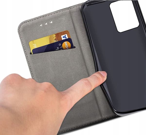 ETUI til REDMI NOTE 12 PRO PLUS SMART MAGNET BOOKETUI MARINEBLÅ + 9H GLAS