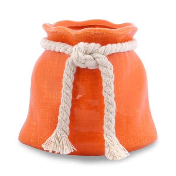 Mini keramisk vasepose i orange