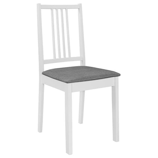 vidaXL Stolar med dynor, set om 2, vit, massivt trä