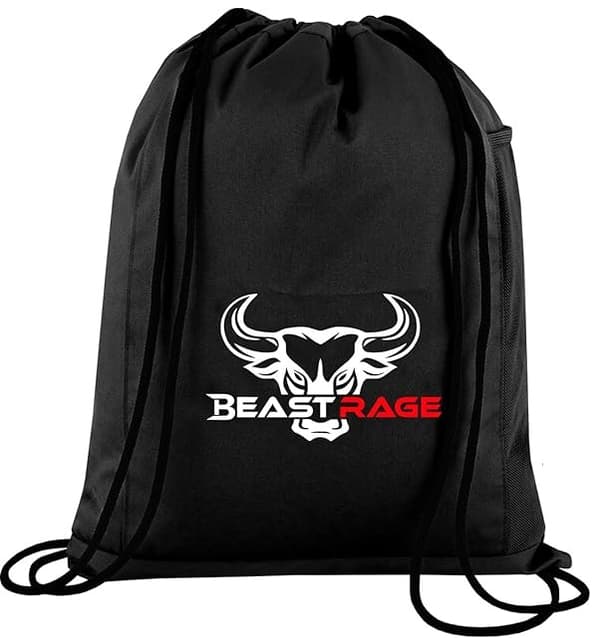 BEAST RAGE -urheilukassi kiristysnyörillä, vedenpitävä, musta