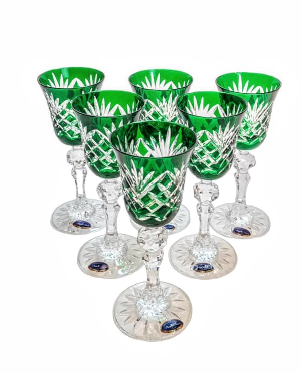 Smaragdkrystal likørglas 60ml Ananas 6 stk.
