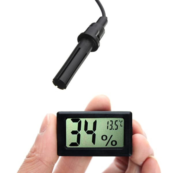 ZW9 LCD ELEKTRONISK TERMOMETER MED SONDPANEELKLOCKA