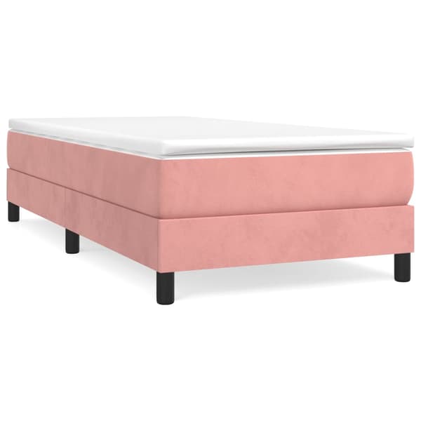 vidaXL Sängram rosa 90x190 cm sammet