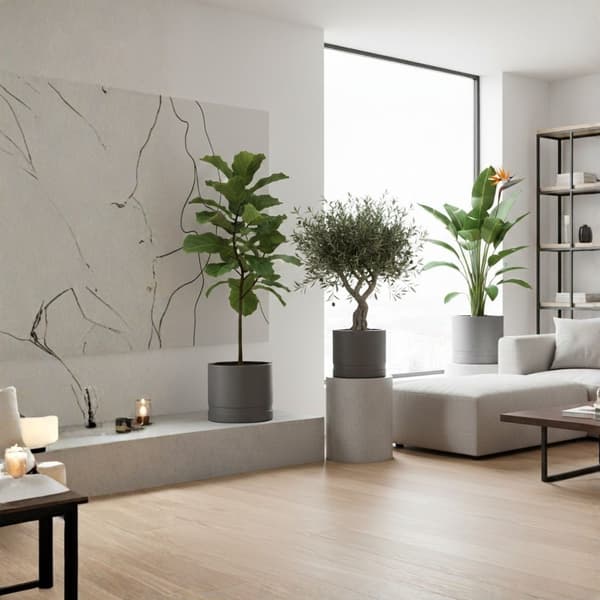 Set med LUNA WALEC antracitfärgade blomkrukor, 3 st.