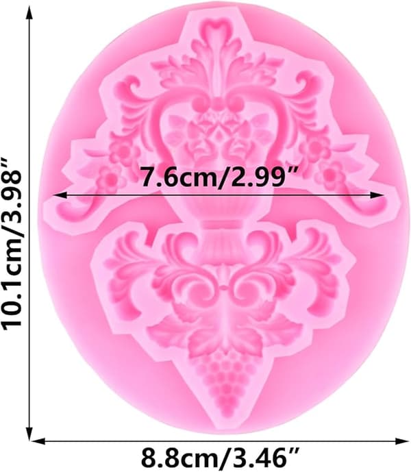 Silikoneform til barok ornament til fondantglasur
