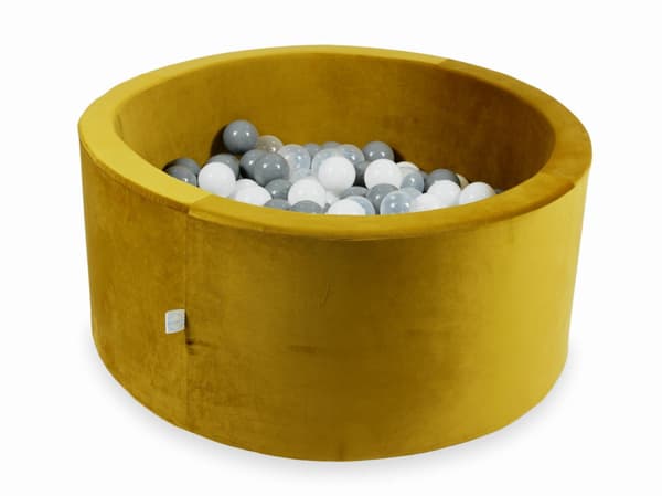 Torr bollhav 300 bitar 90x40 Sammet guld: vit, grå, transparent