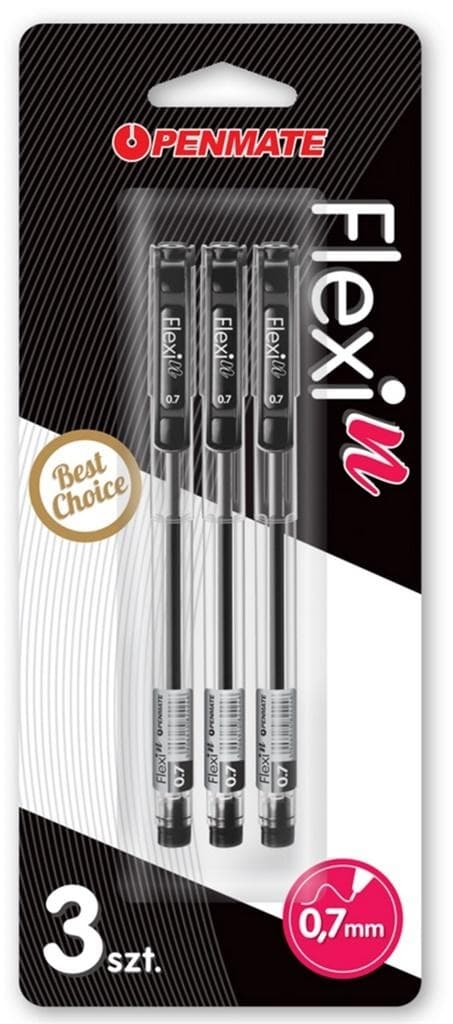 Flexi N kuglepen sort 3 stk. PENMATE