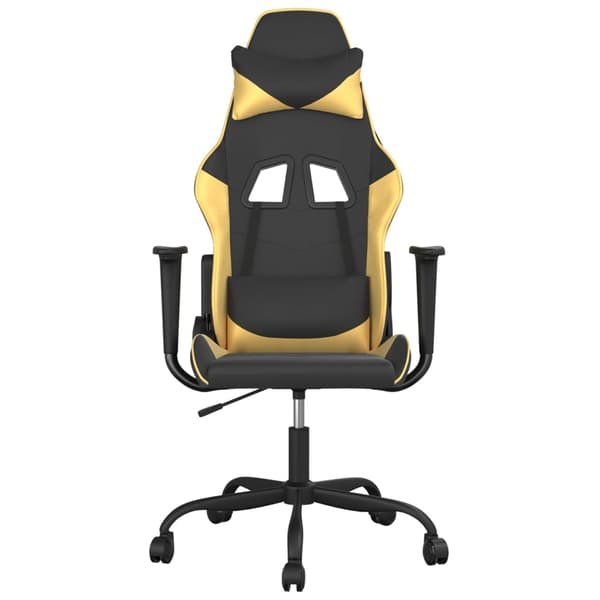 vidaXL gamingstol, sort og guld, kunstlæder