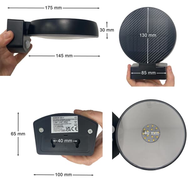 EcoLight solcellsdriven LED-fasadbelysning 4000K neutral rörelsesensor