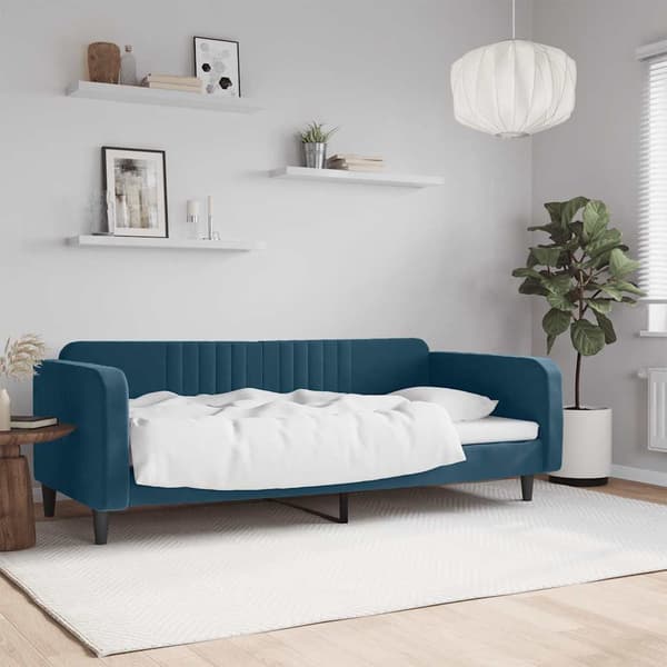 vidaXL Bäddsoffa blå 90x200 cm klädd i sammet