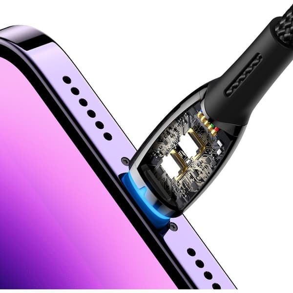 Glimmer Series USB-A kabel iPhone Lightning 480Mb-s 2.4A 2m sort