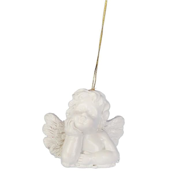 Julenglevibringer hvide 8 styk polyresin 3,5x5 cm julepynt