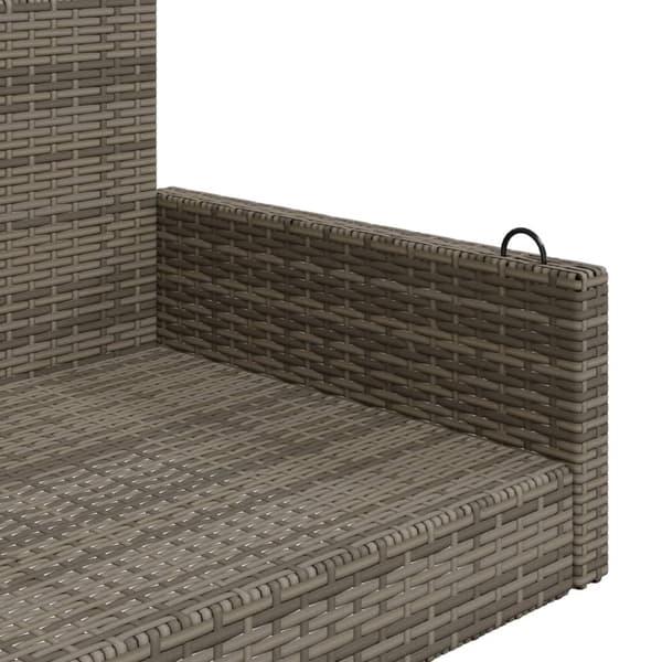vidaXL Keinutuoli, harmaa, 119x56x48 cm, polyrottinki