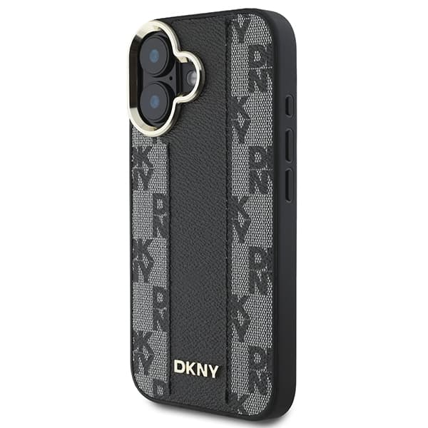 DKNY Magsafe-etui med ternet mønster til iPhone 16 Plus, sort