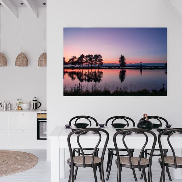 Canvastavla Solnedgång över vattnet 90x60 cm