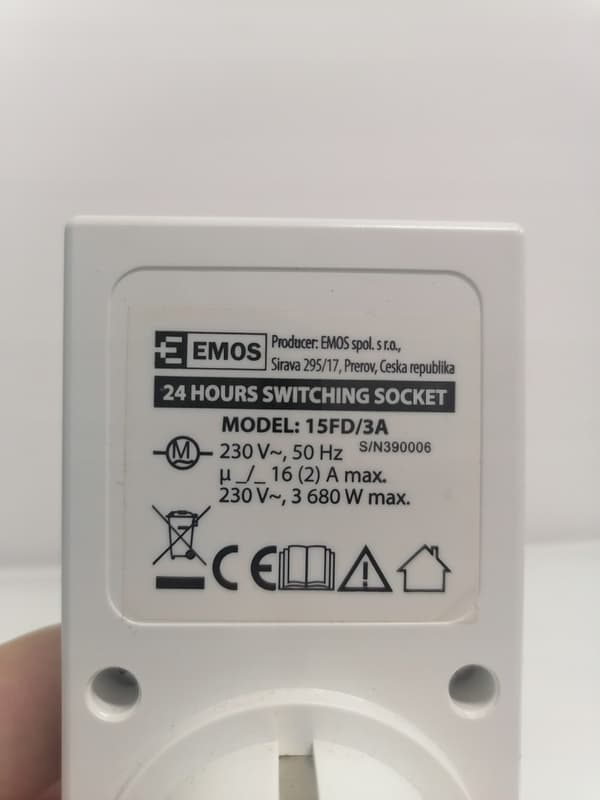 Emos 15FD/3A timer 1 st.
