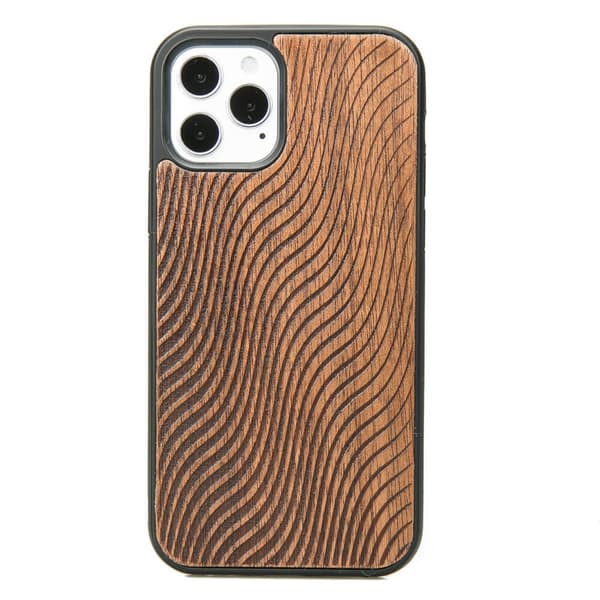 Træcover til iPhone 12 / 12 Pro WAVES MERBAU