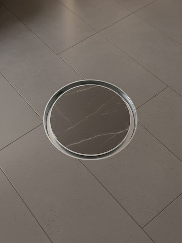 Helmken 37U0310H punktavlopp, 100 x 100 mm, krom