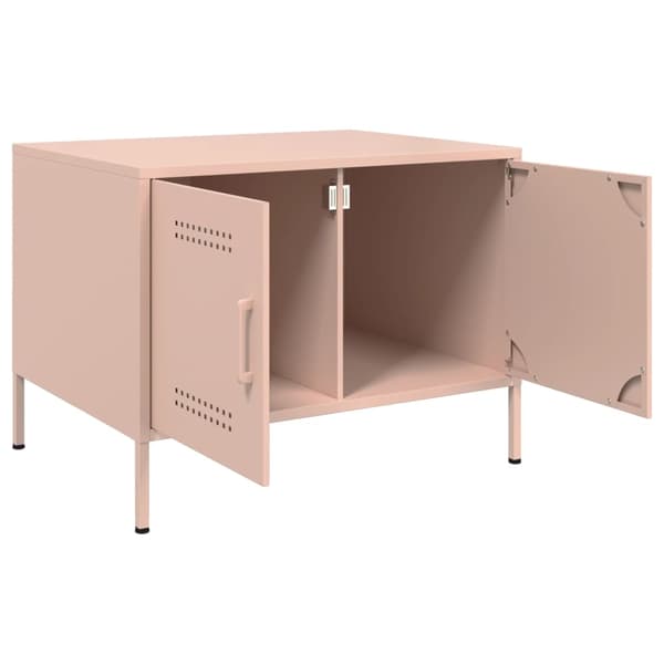 vidaXL Soffbord, Rosa, 68x50x50,5 cm, Stål