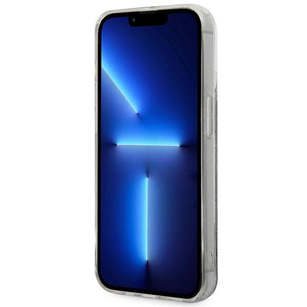 Karl Lagerfeld Liquid Glitter Monogram-cover til iPhone 14 Pro, sølv