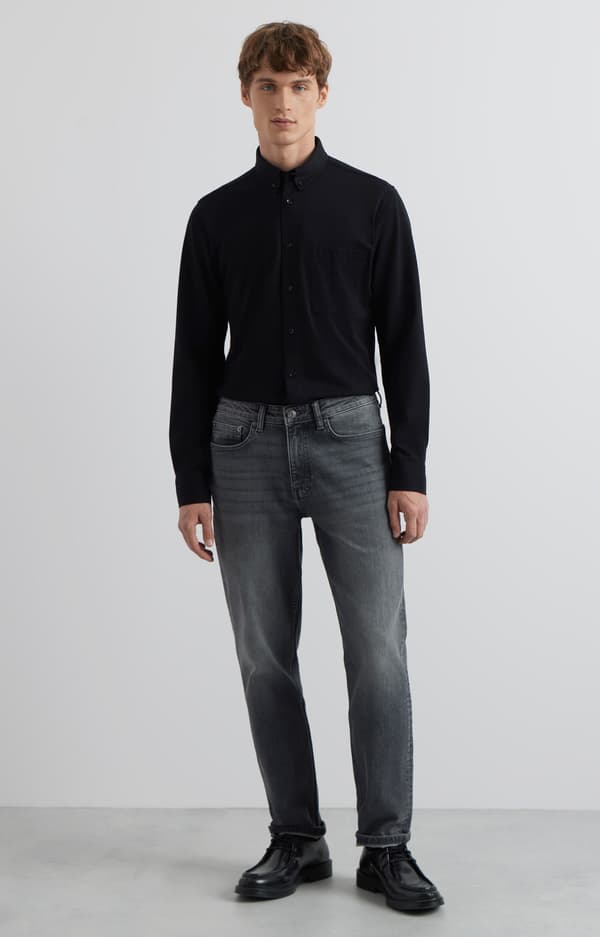 Slim fit strikskjorte S