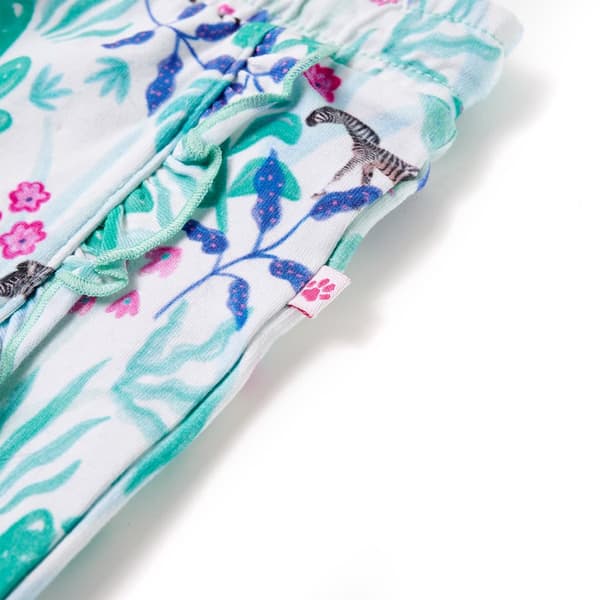 Børneshorts med snøre, ecru og mørk mint, 128