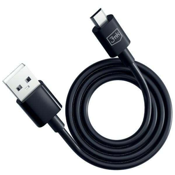 3MK Hyper USB-A till Micro USB-kabel, 1,2 m, 5 V, 2,4 A, svart