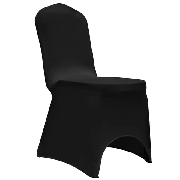 vidaXL Elastiska stolsöverdrag, svarta, 12 st