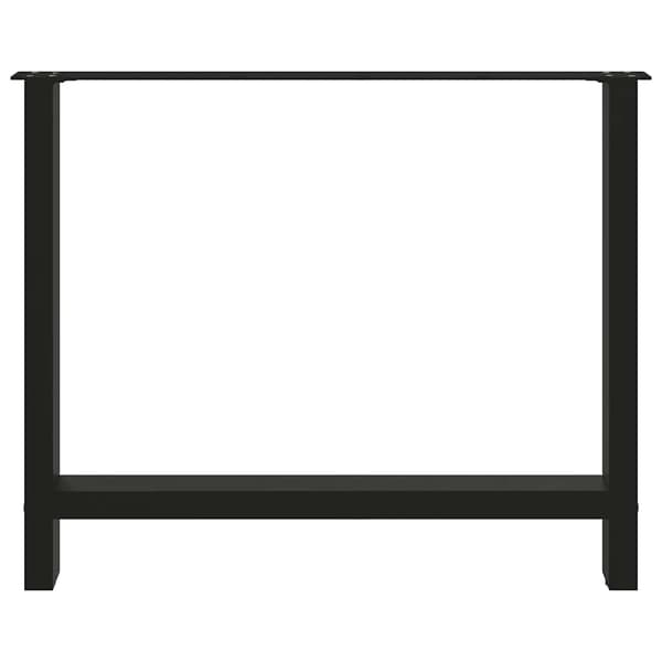 vidaXL sofabordsben sort 2 stk. 100x(72-73) cm stål